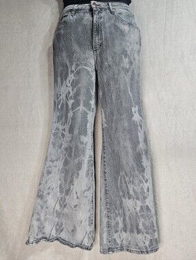 Wrangler Gray Acid-Wash Flare Jeans